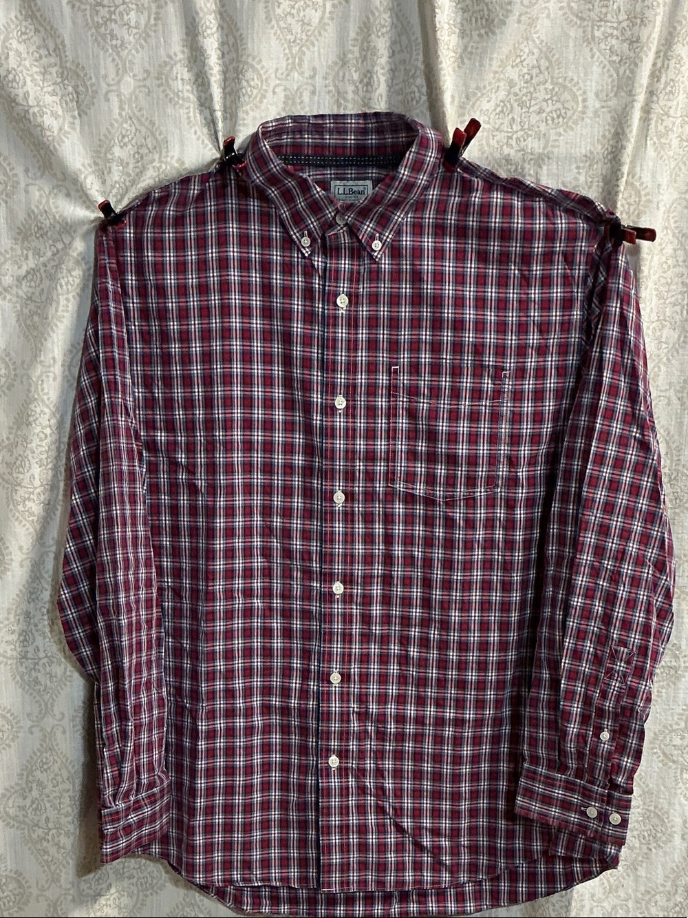 L.L. Bean Men's Red Plaid Button-Down Shirt